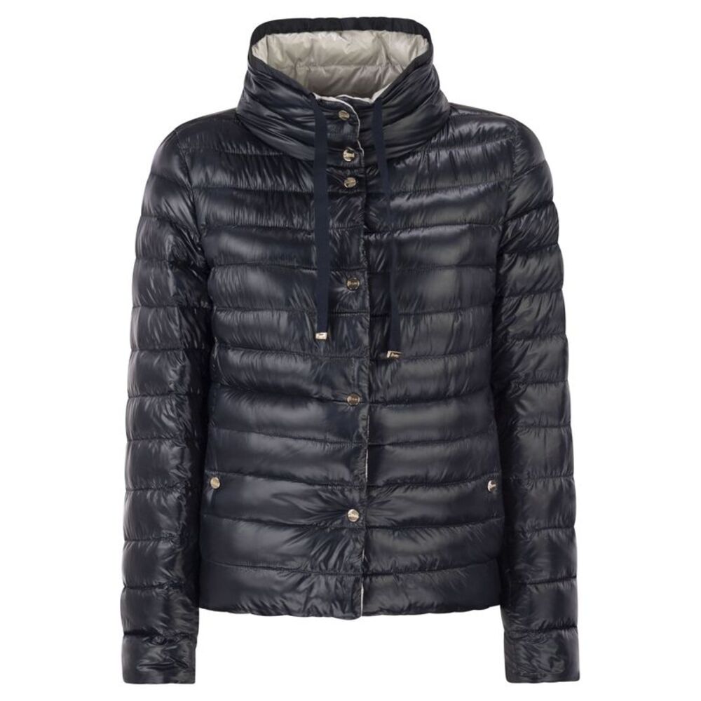 Herno Women Reversible Ultra-Light Nylon Down Jacket With Funnel Neck